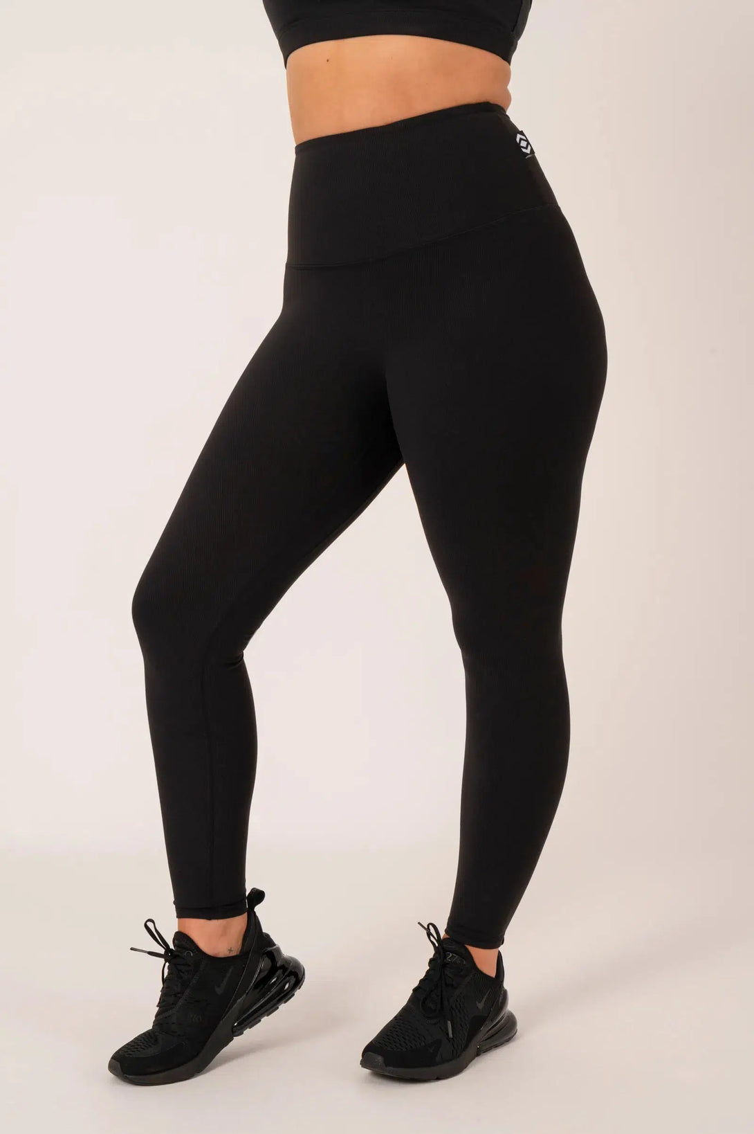 Active Rib High Waisted Leggings With Pocket - Black-Activewear-Exoticathletica