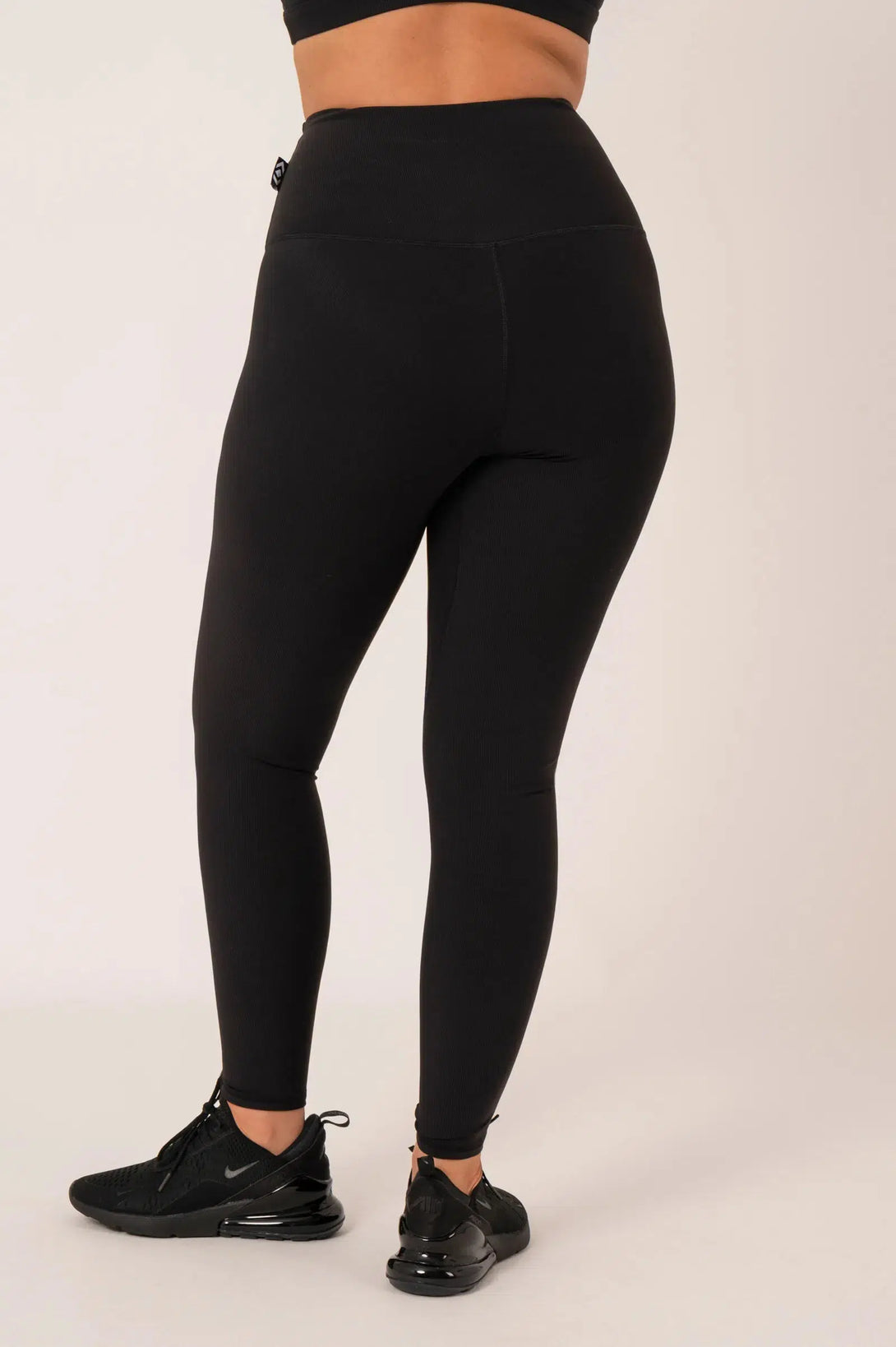 Active Rib High Waisted Leggings With Pocket - Black-Activewear-Exoticathletica