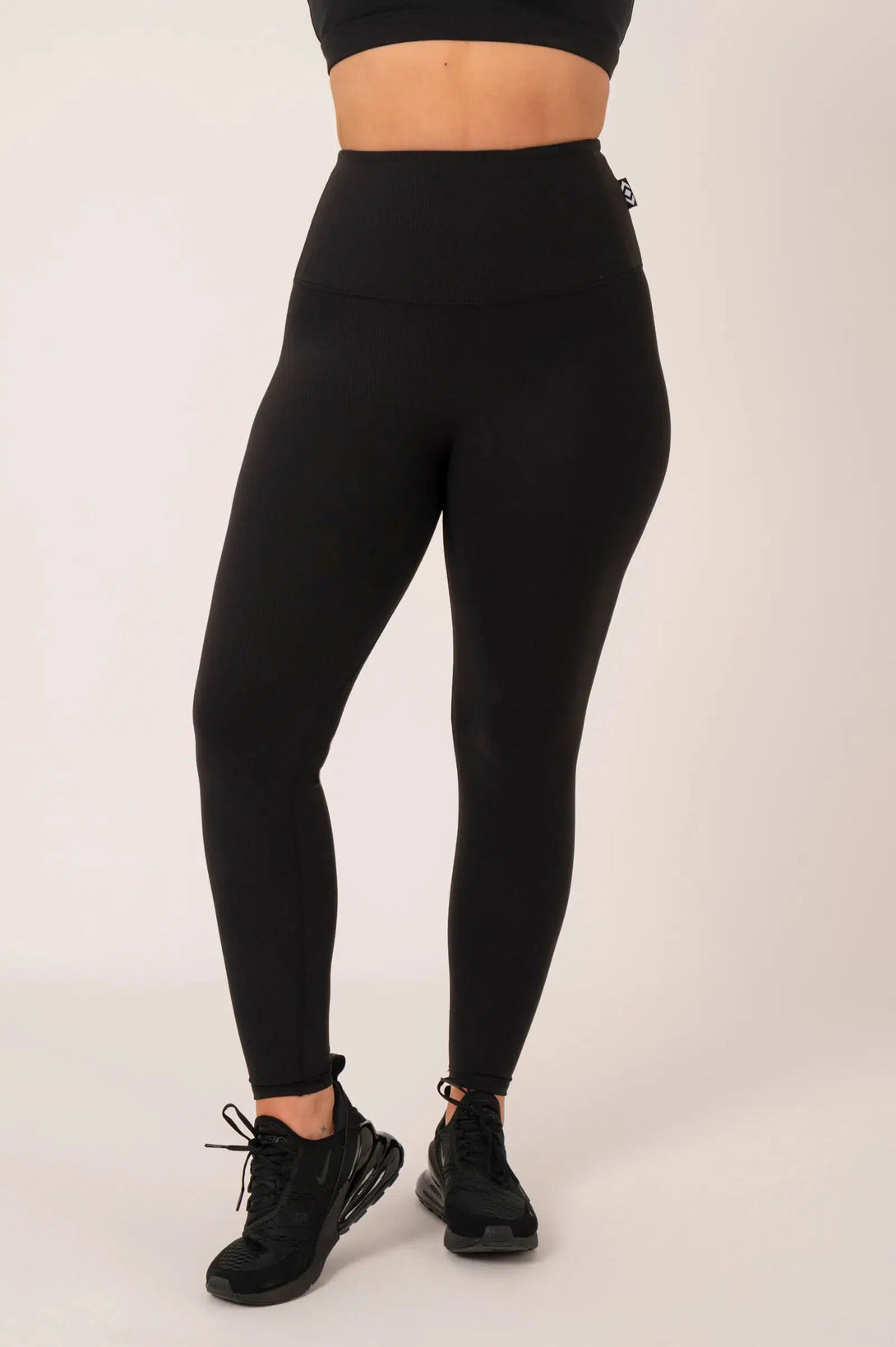 Active Rib High Waisted Leggings With Pocket - Black-Activewear-Exoticathletica