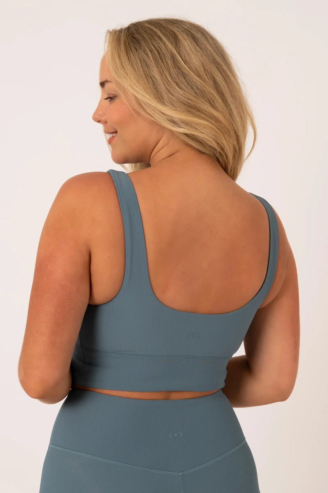 Active Rib Scoop Neck Crop Top - Lagoon-Activewear-Exoticathletica