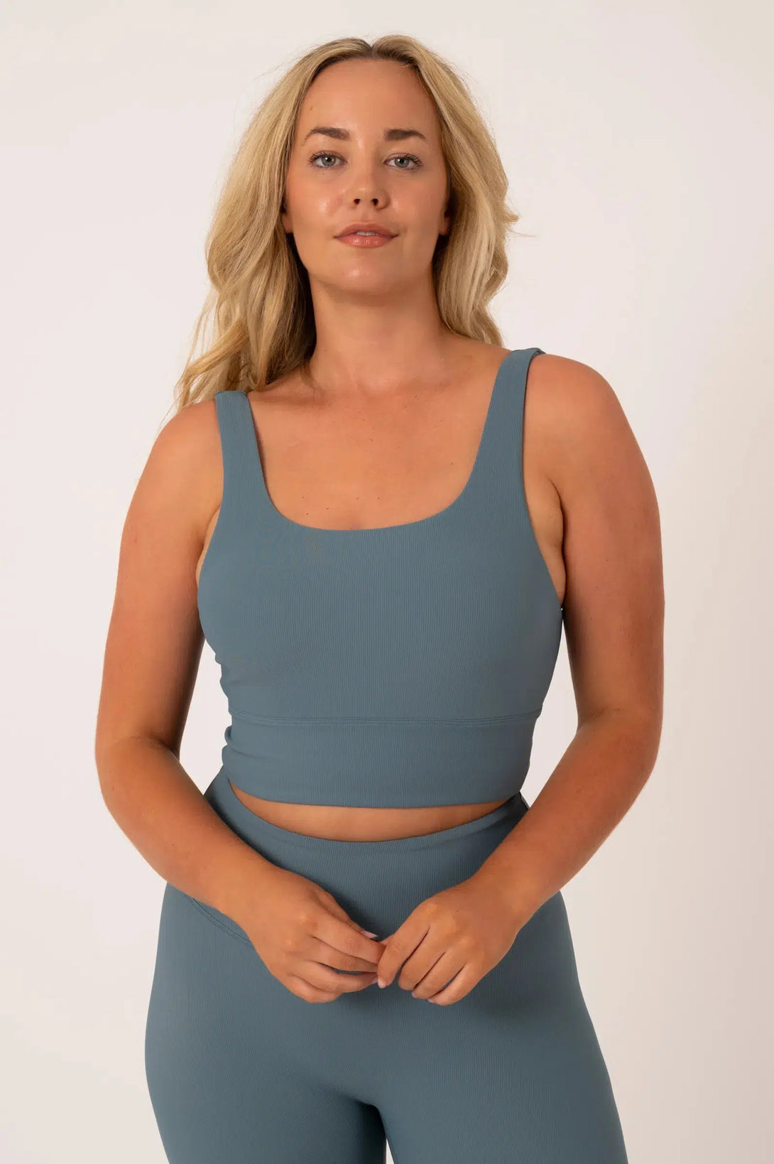 Active Rib Scoop Neck Crop Top - Lagoon-SK-00275-Activewear-Exoticathletica