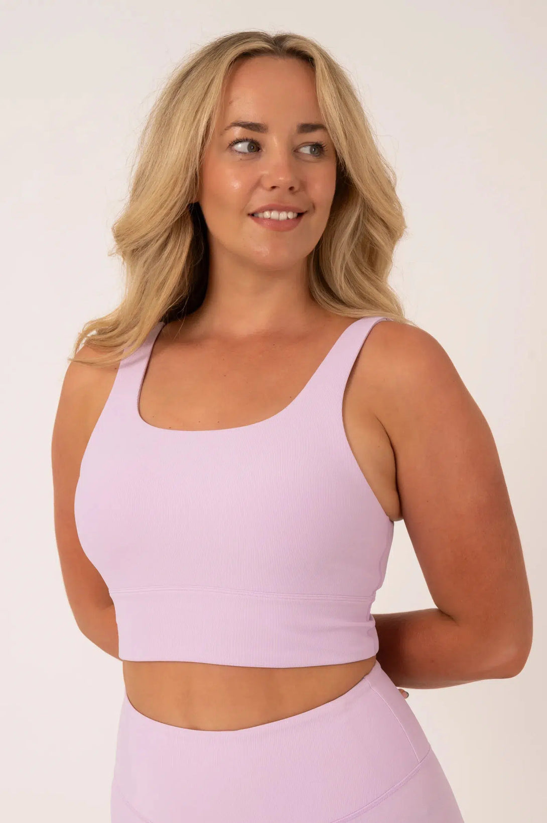 Active Rib Scoop Neck Crop Top - Lilac-SK-00282-Activewear-Exoticathletica