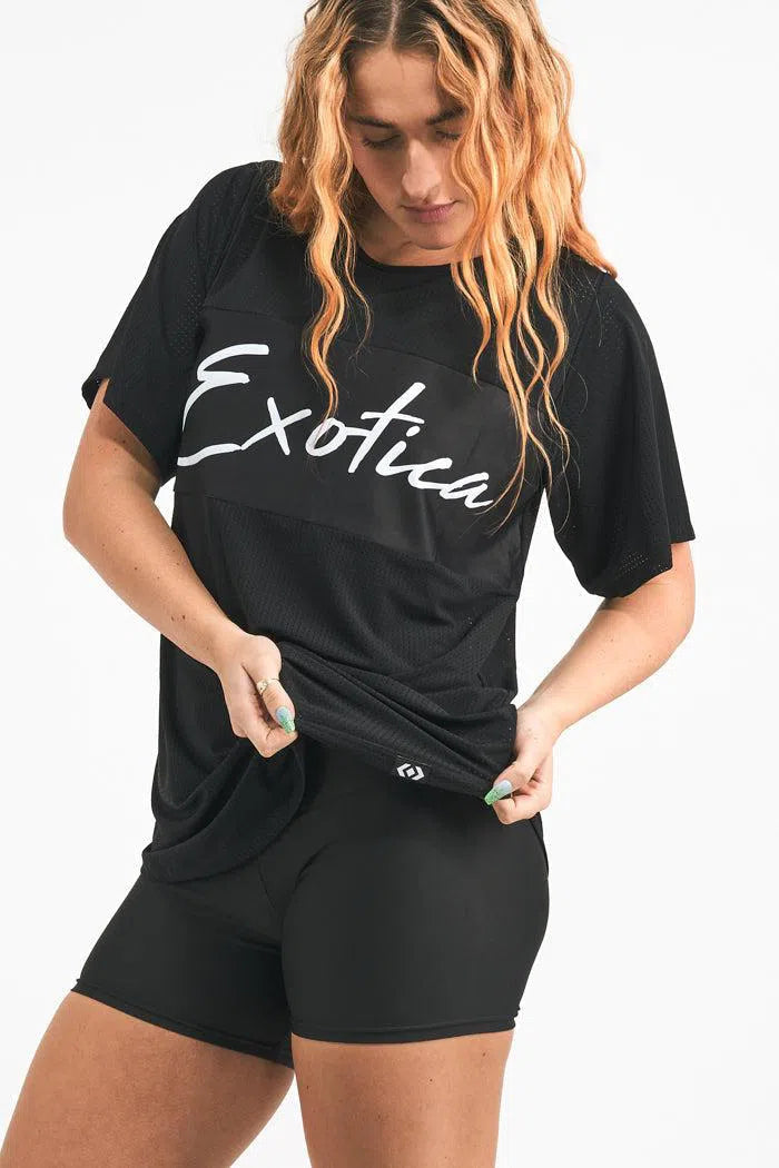 Bball Mesh Exotica Boyfriend Tee - Black-Activewear-Exoticathletica