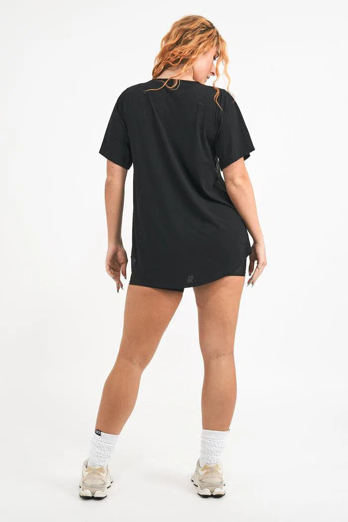 Bball Mesh Exotica Boyfriend Tee - Black-Activewear-Exoticathletica