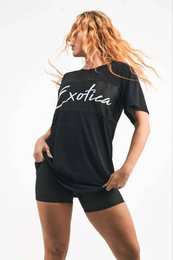 Bball Mesh Exotica Boyfriend Tee - Black-Activewear-Exoticathletica