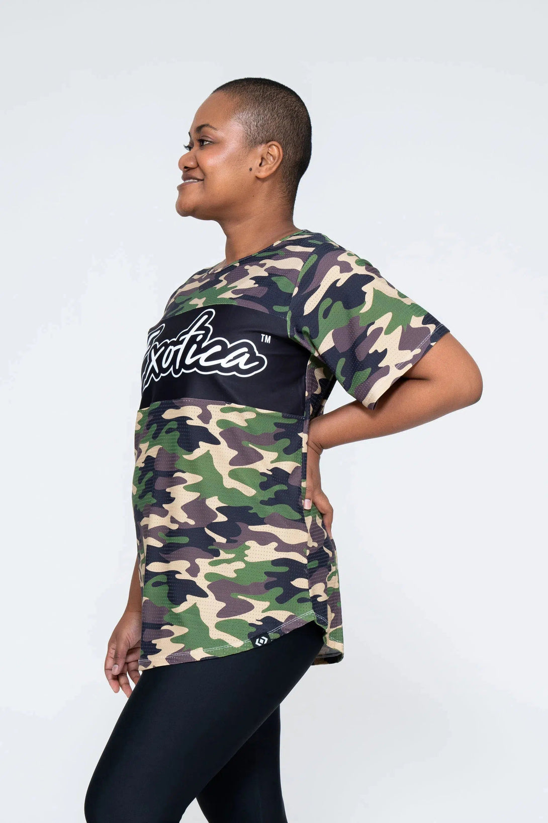 Bball Mesh Exotica Boyfriend Tee - Commando Camo-Activewear-Exoticathletica