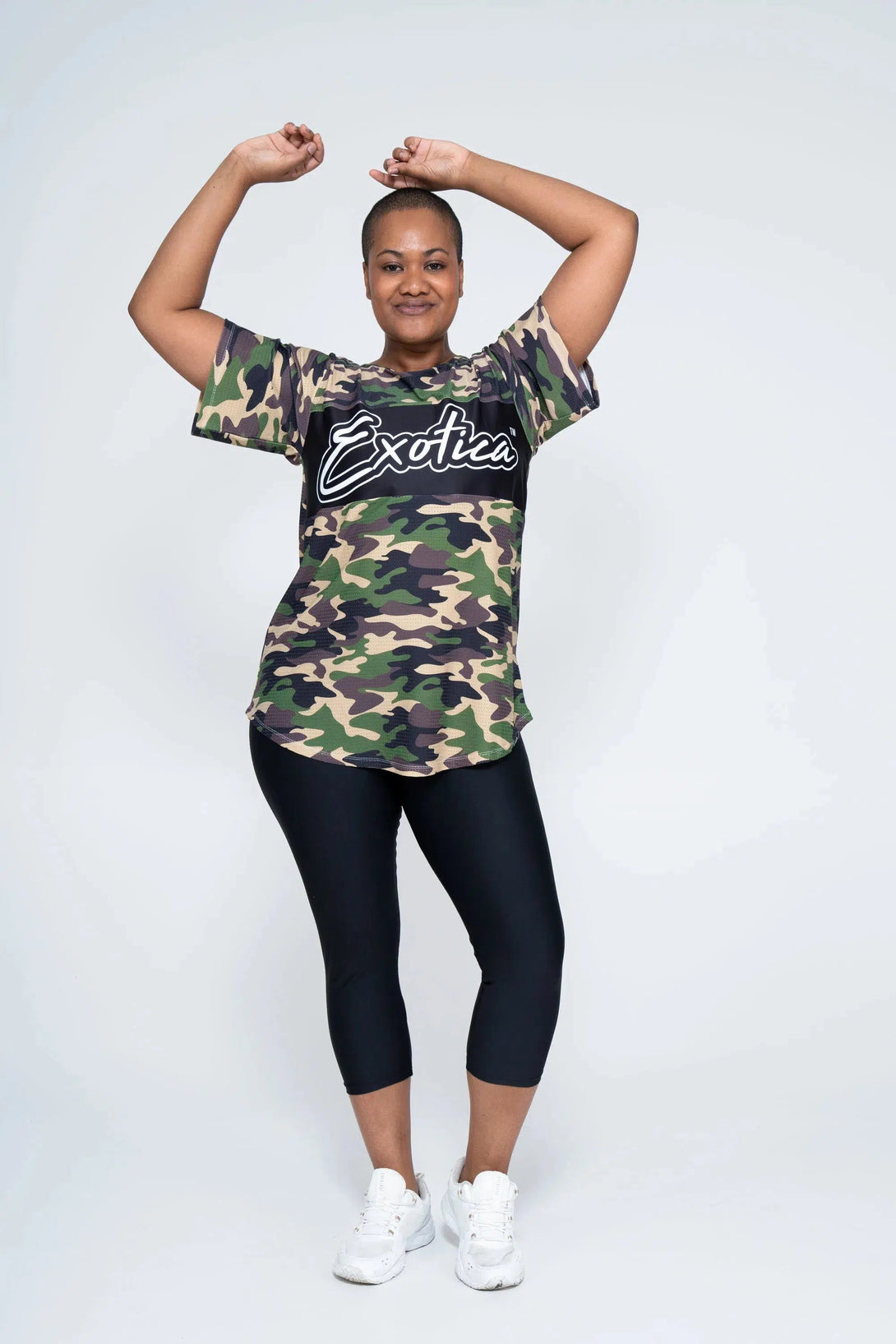 Bball Mesh Exotica Boyfriend Tee - Commando Camo-Activewear-Exoticathletica