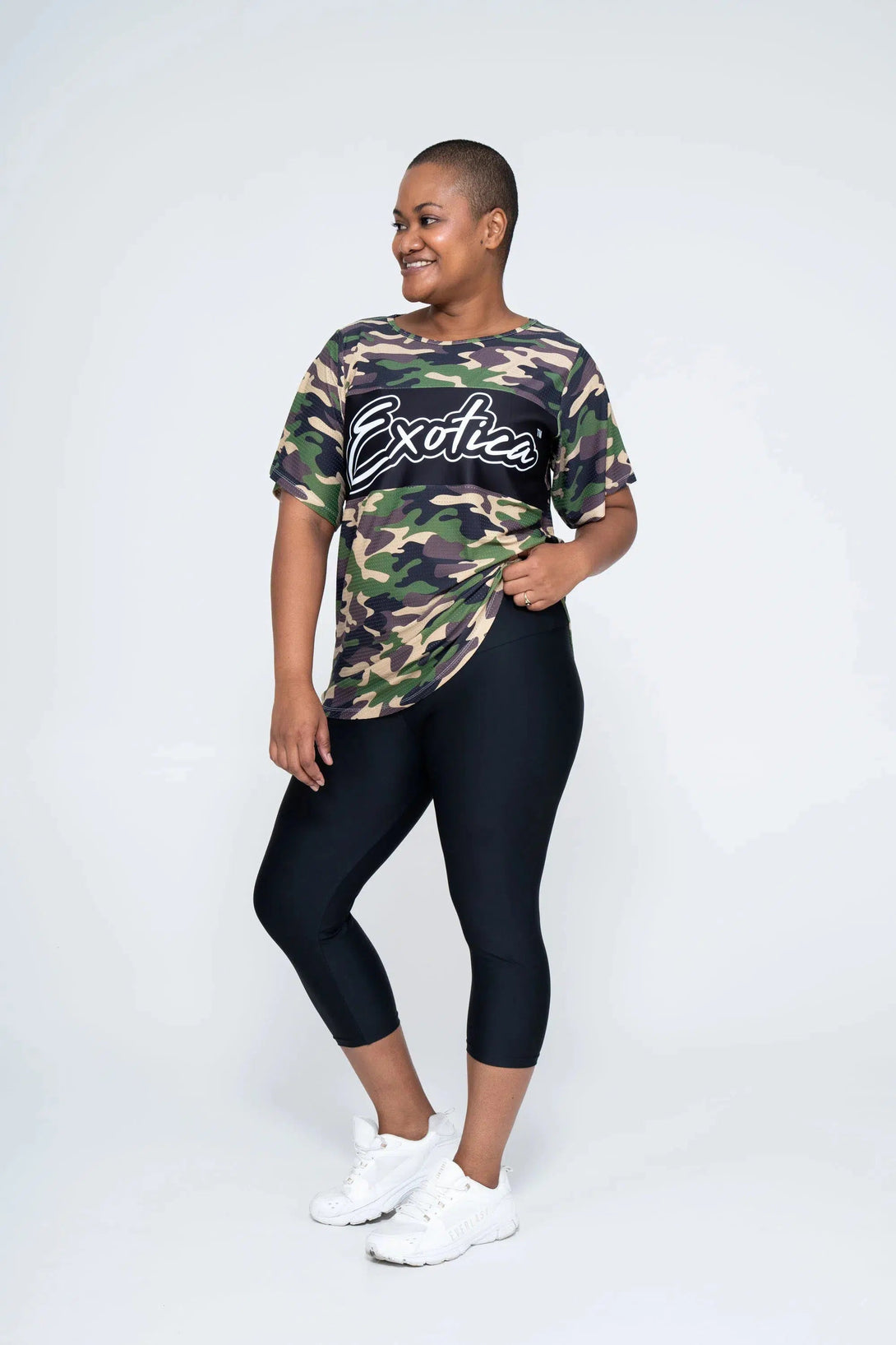 Bball Mesh Exotica Boyfriend Tee - Commando Camo-Activewear-Exoticathletica