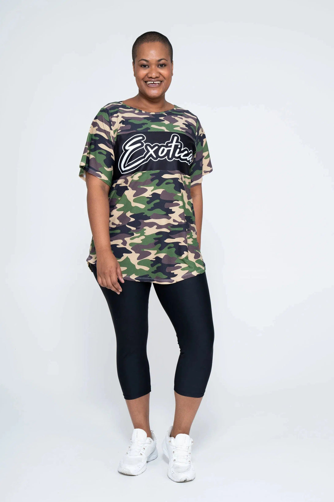 Bball Mesh Exotica Boyfriend Tee - Commando Camo-Activewear-Exoticathletica