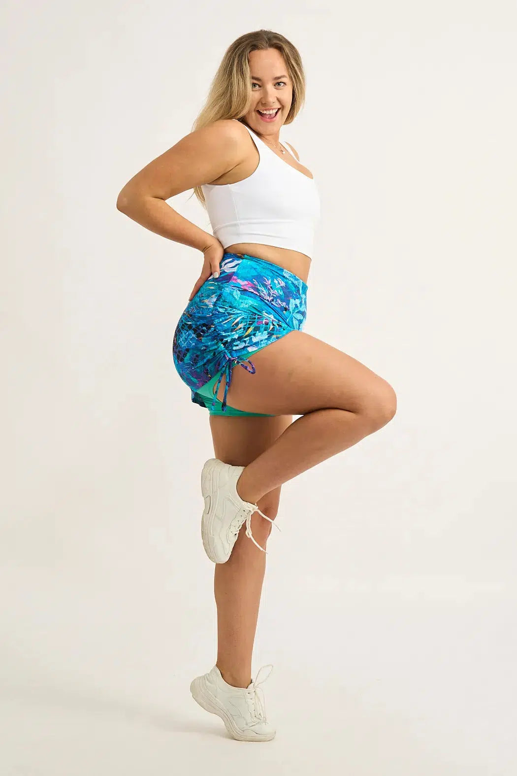 Bball Mesh High Waisted Tie Side Skort - Mermaid Mafia-Activewear-Exoticathletica