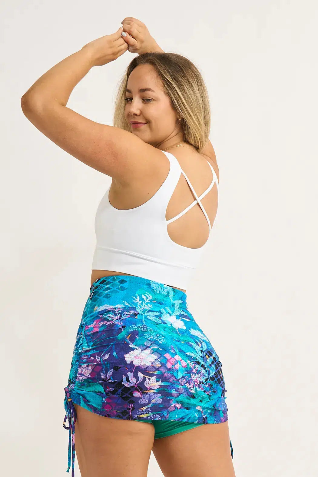 Bball Mesh High Waisted Tie Side Skort - Mermaid Mafia-Activewear-Exoticathletica