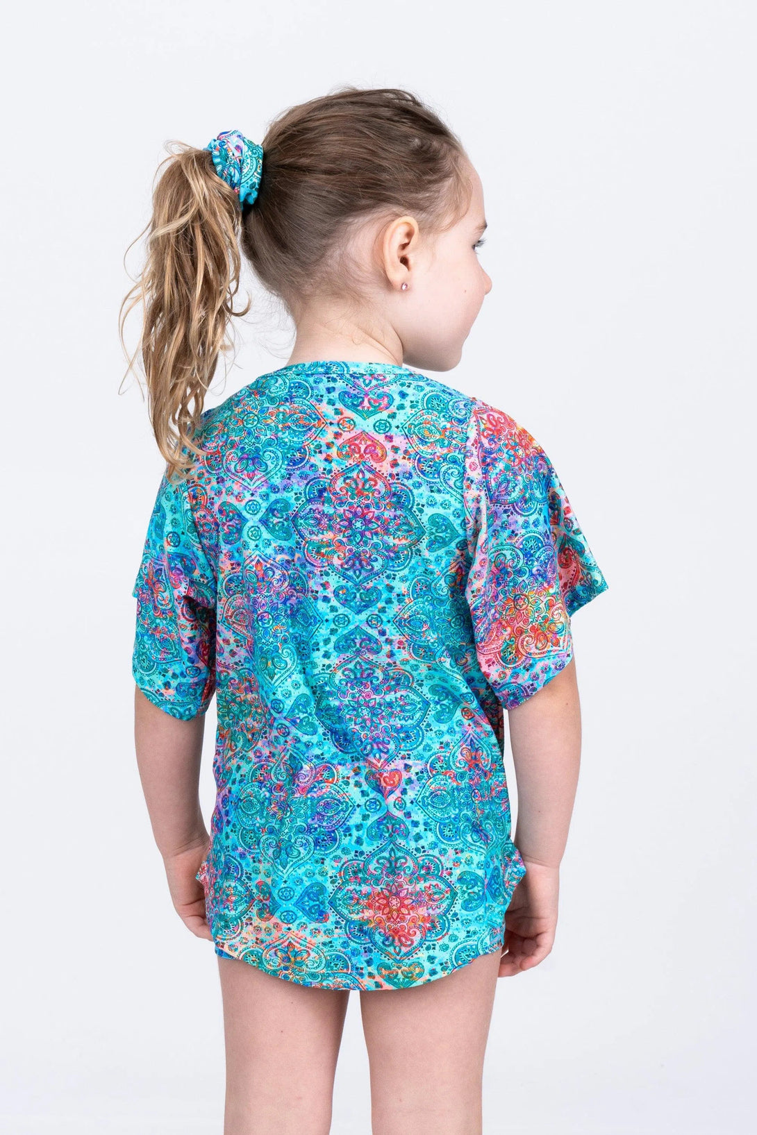 Bball Mesh Kids Boyfriend Tee - Mandala Rainbow-Activewear-Exoticathletica