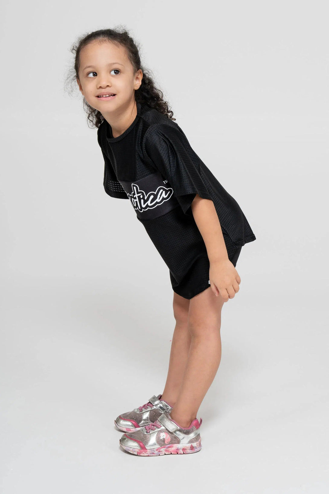 Bball Mesh Kids Exotica Boyfriend Tee - Black-Activewear-Exoticathletica