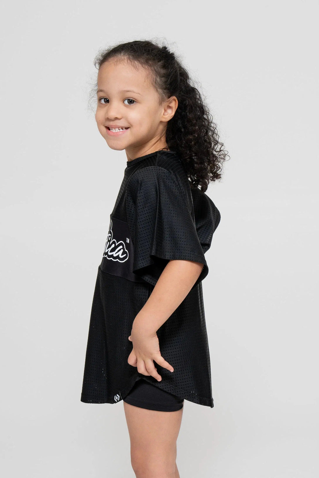 Bball Mesh Kids Exotica Boyfriend Tee - Black-Activewear-Exoticathletica