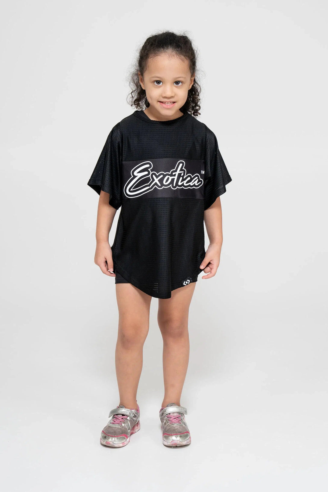 Bball Mesh Kids Exotica Boyfriend Tee - Black-Activewear-Exoticathletica