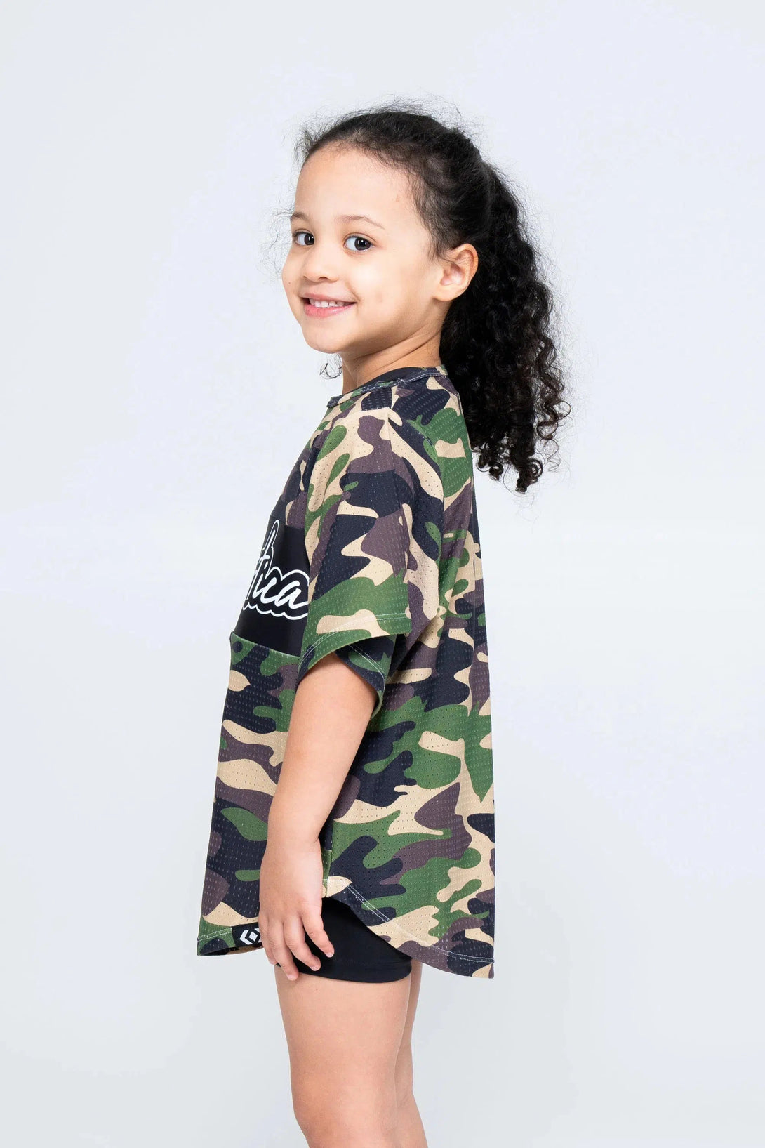 Bball Mesh Kids Exotica Boyfriend Tee - Commando Camo-Activewear-Exoticathletica