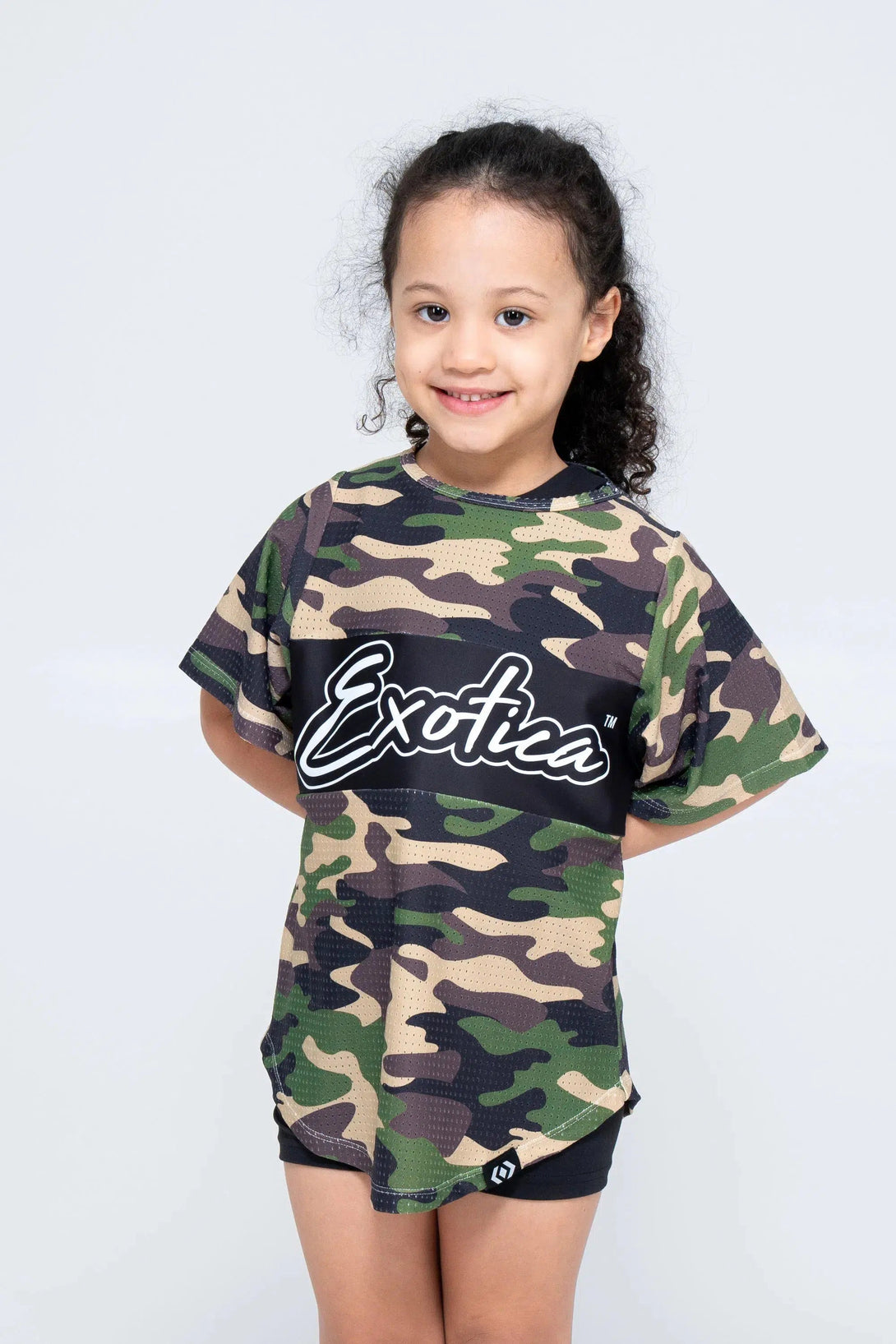 Bball Mesh Kids Exotica Boyfriend Tee - Commando Camo-Activewear-Exoticathletica