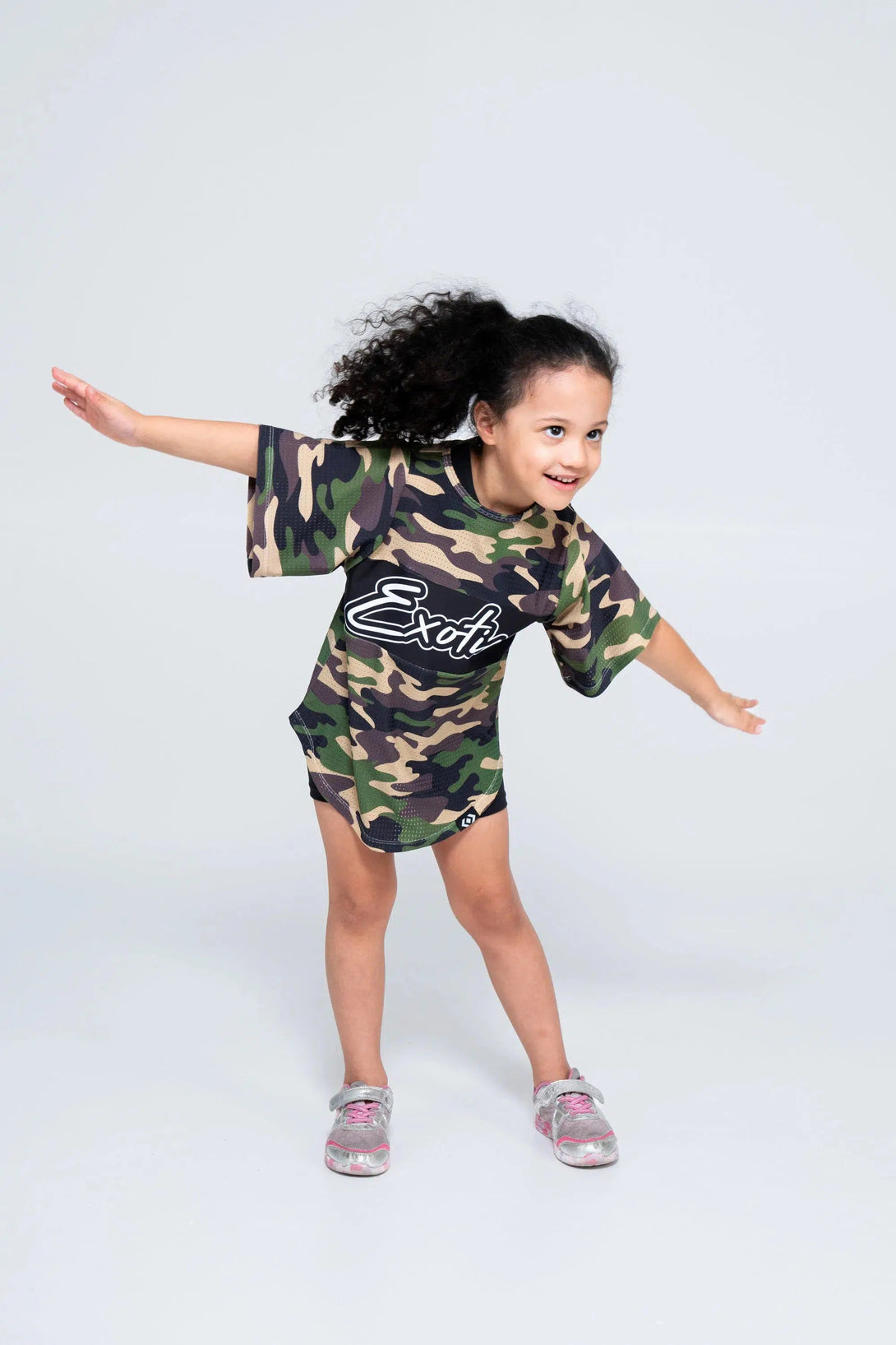 Bball Mesh Kids Exotica Boyfriend Tee - Commando Camo-Activewear-Exoticathletica