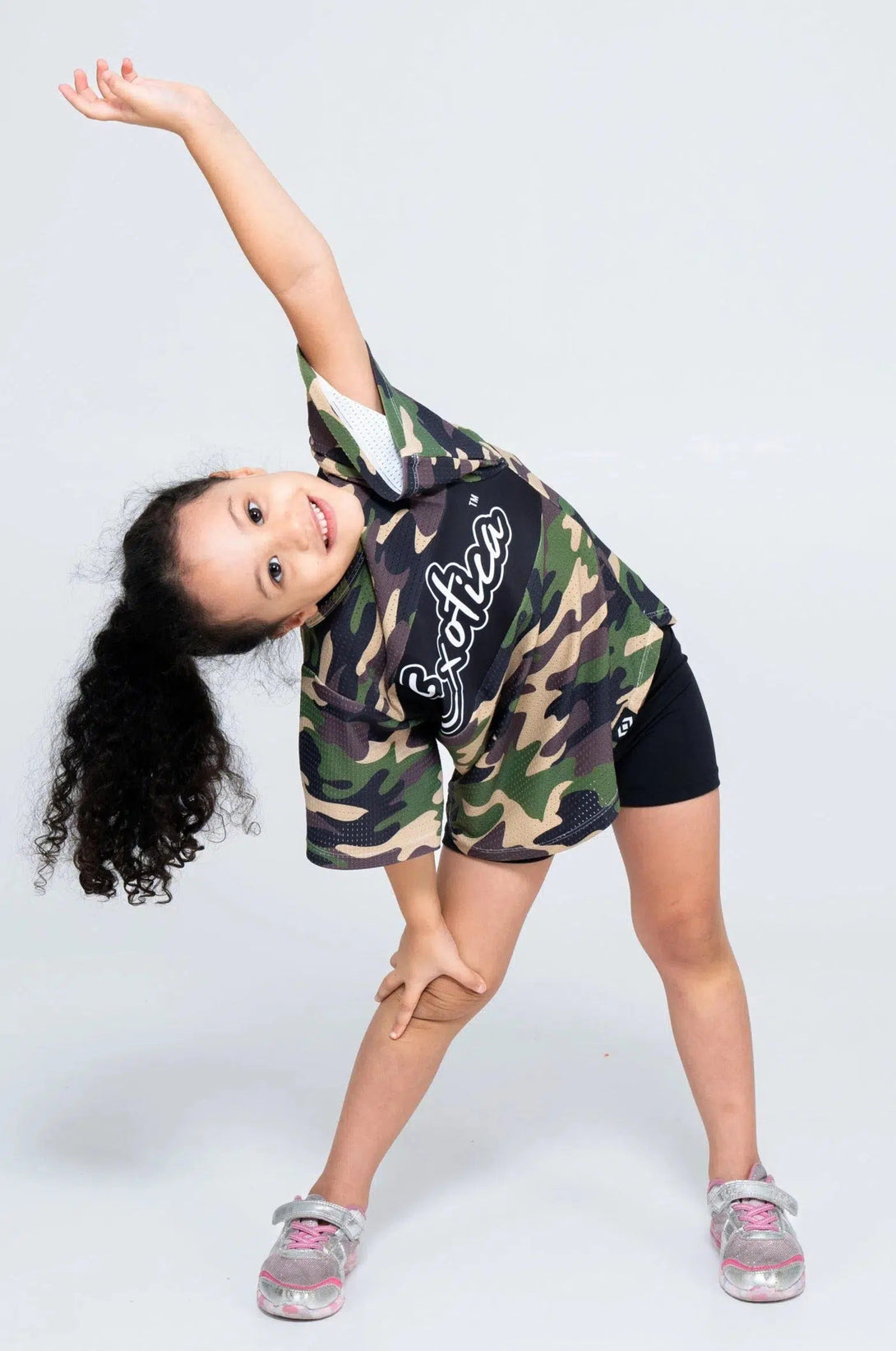 Bball Mesh Kids Exotica Boyfriend Tee - Commando Camo-Activewear-Exoticathletica