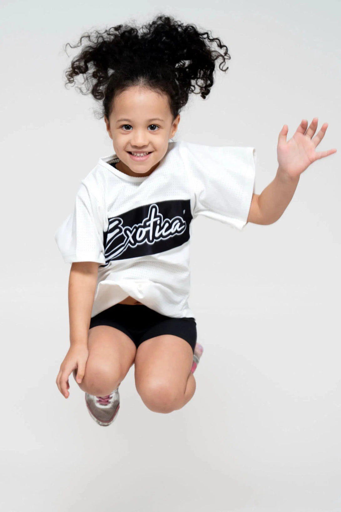 Bball Mesh Kids Exotica Boyfriend Tee - White-Activewear-Exoticathletica