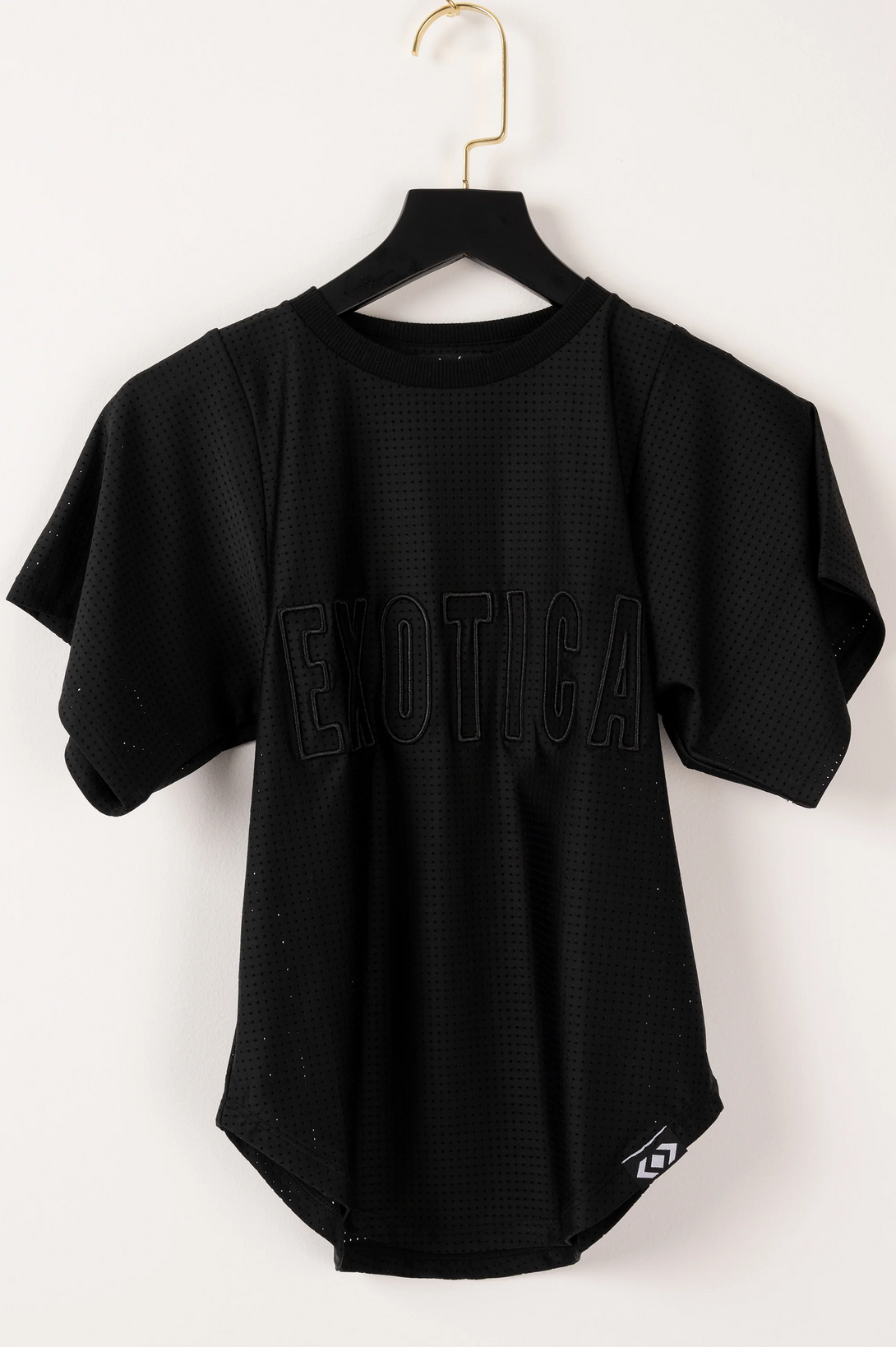 Bball Mesh Kids Exotica Embroidered Boyfriend Tee - Black-Activewear-Exoticathletica