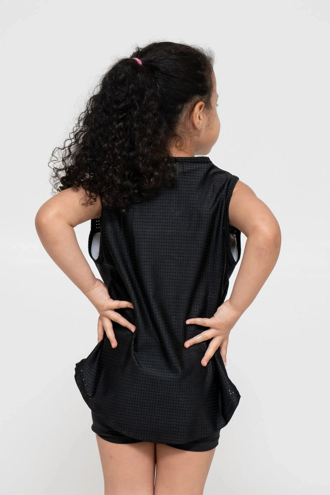 Bball Mesh Kids Sleeveless Exotica Boyfriend Tee - Black-Activewear-Exoticathletica