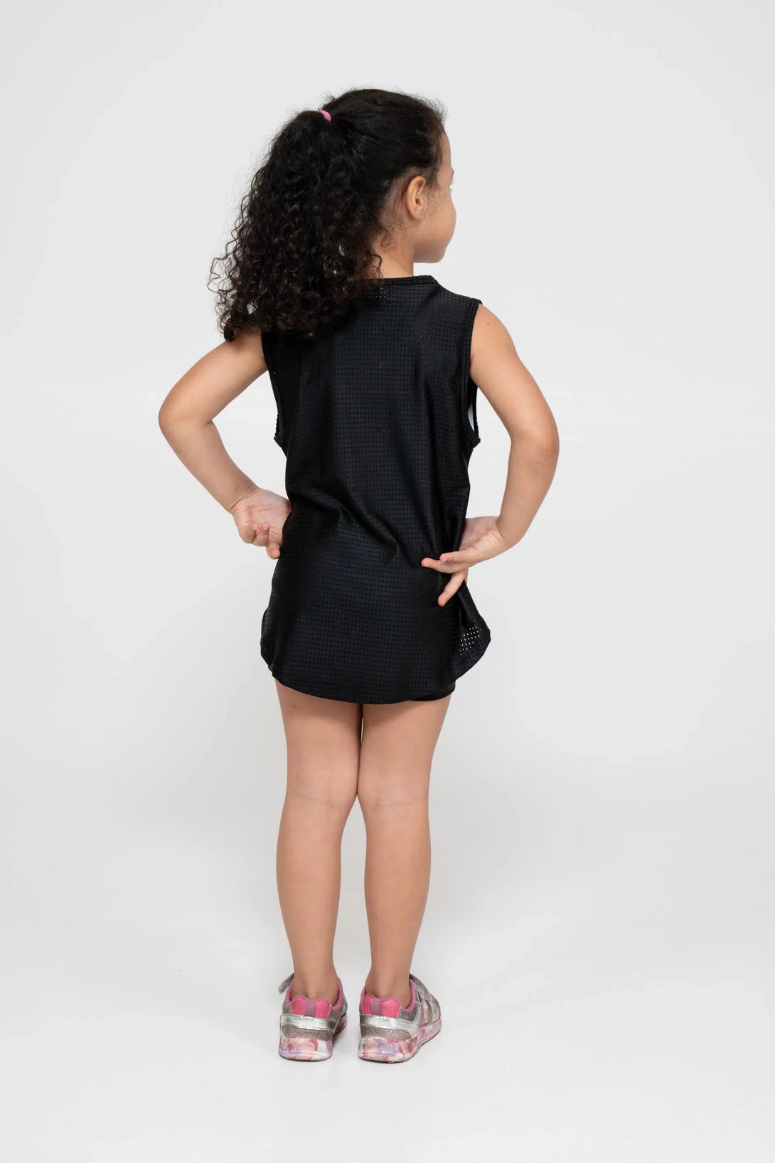 Bball Mesh Kids Sleeveless Exotica Boyfriend Tee - Black-Activewear-Exoticathletica