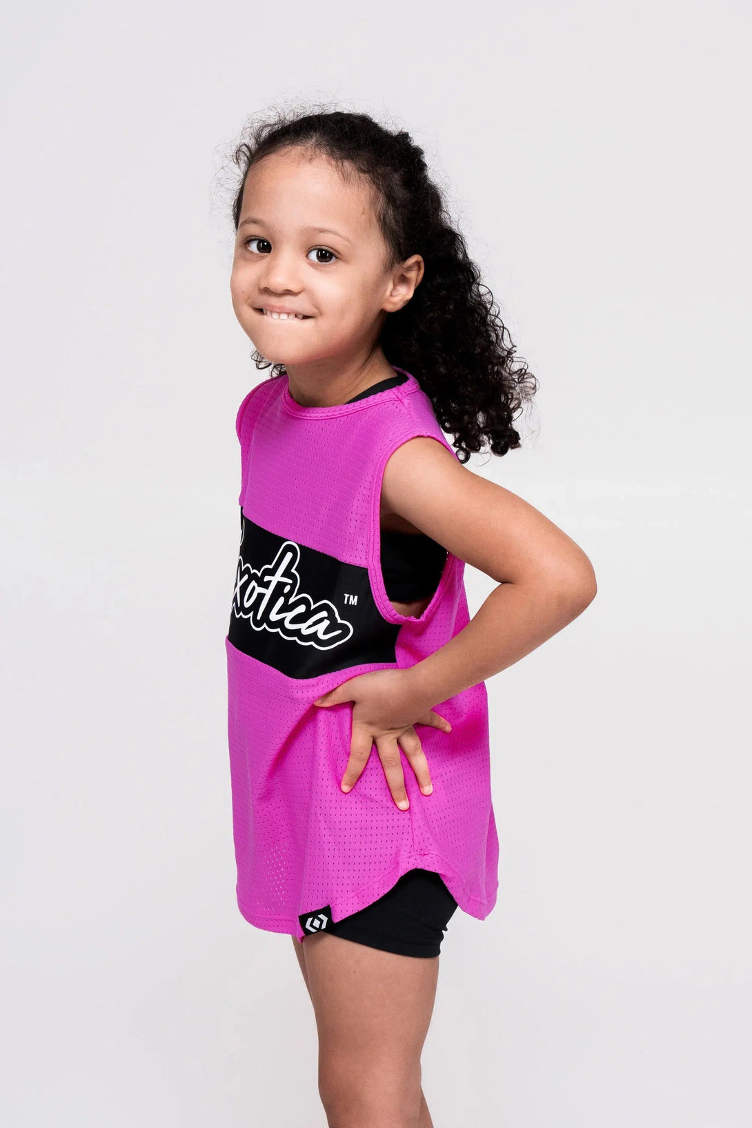 Bball Mesh Kids Sleeveless Exotica Boyfriend Tee - Pink-Activewear-Exoticathletica