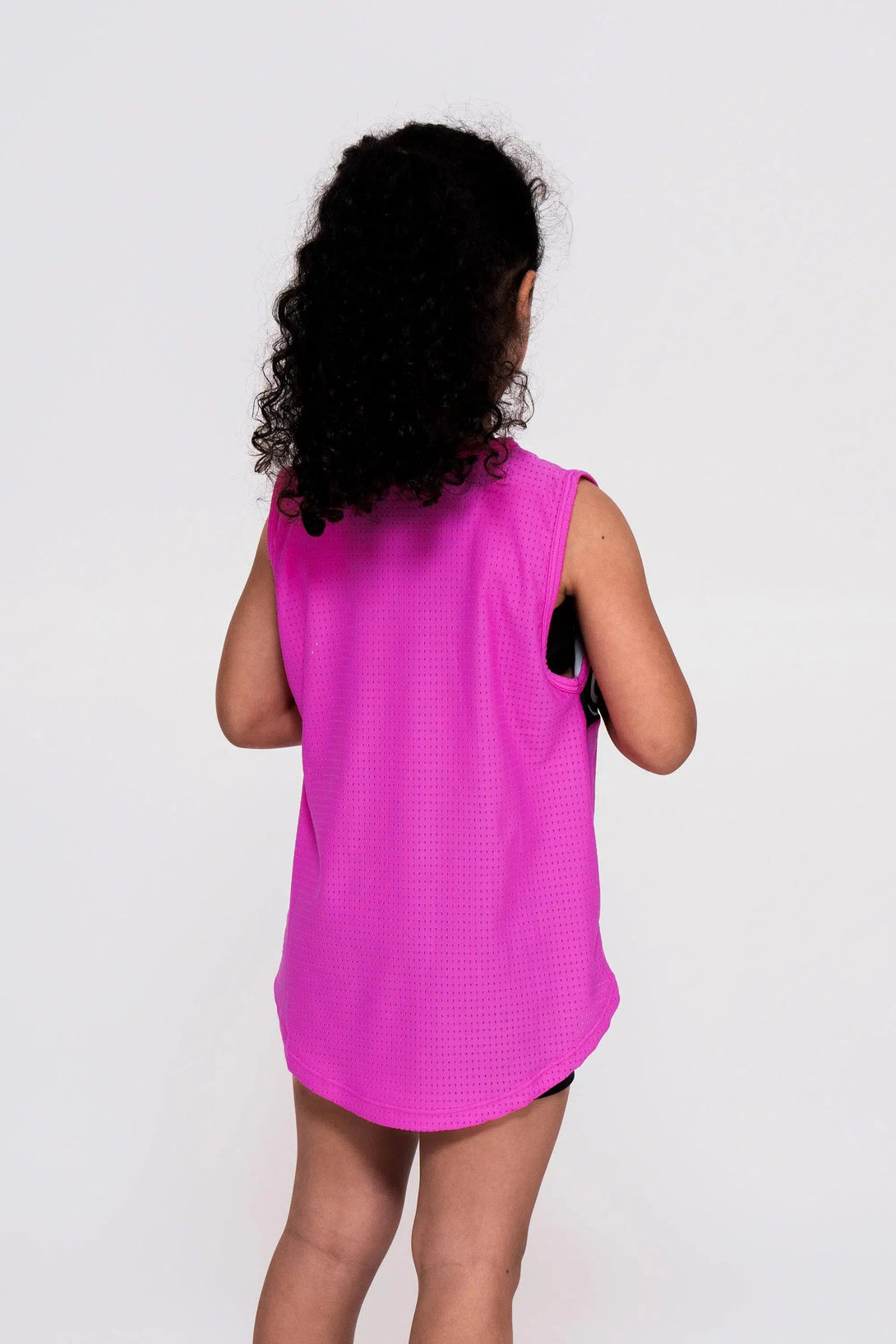 Bball Mesh Kids Sleeveless Exotica Boyfriend Tee - Pink-Activewear-Exoticathletica