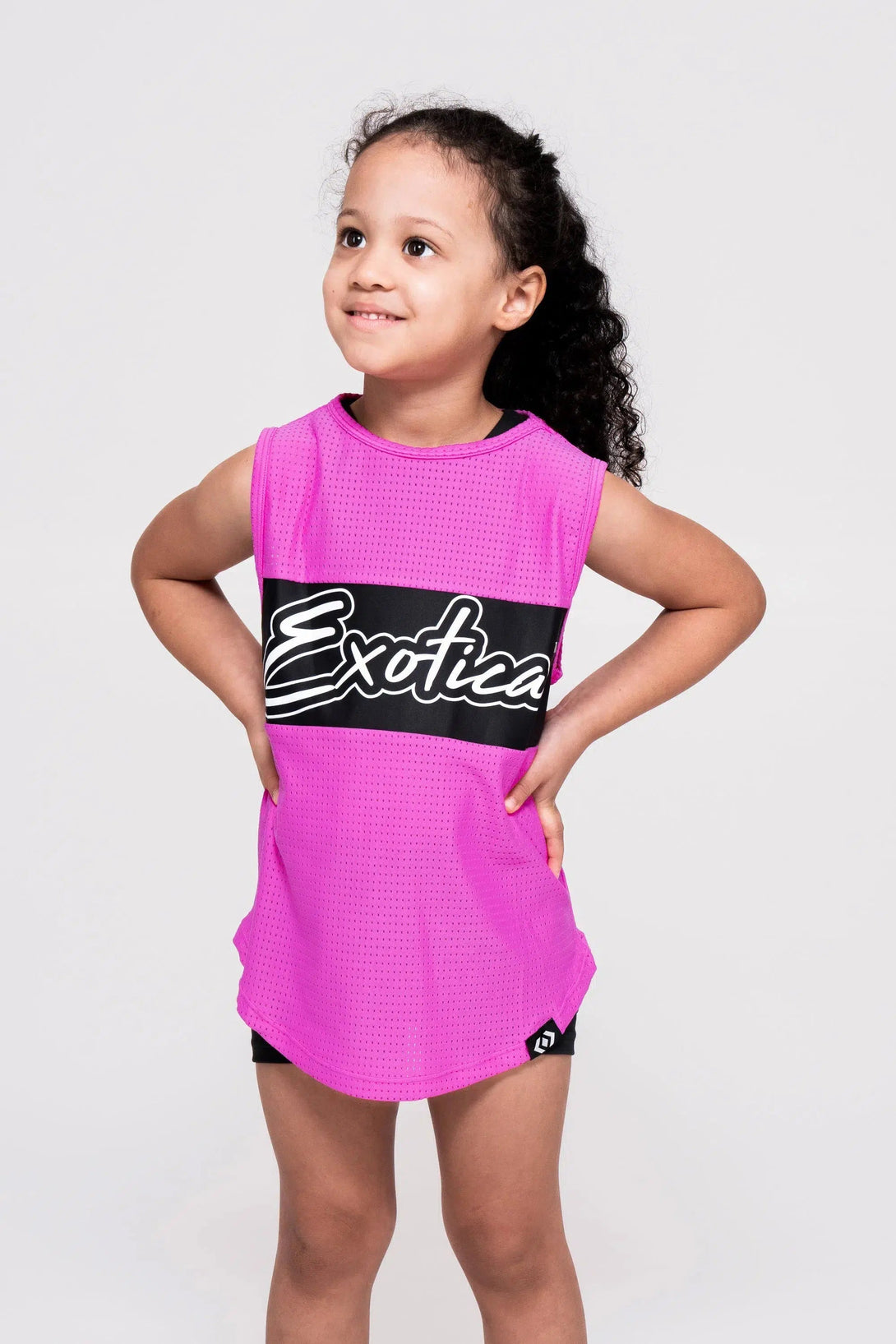 Bball Mesh Kids Sleeveless Exotica Boyfriend Tee - Pink-Activewear-Exoticathletica