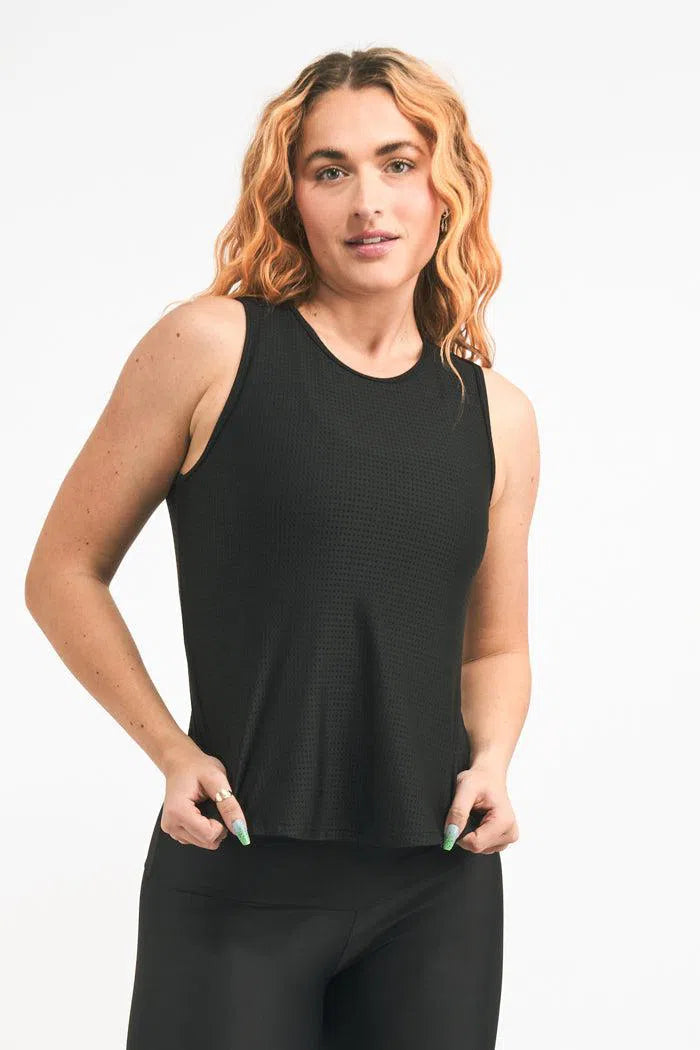 Bball Mesh Muscle Back Tank - Black-Activewear-Exoticathletica