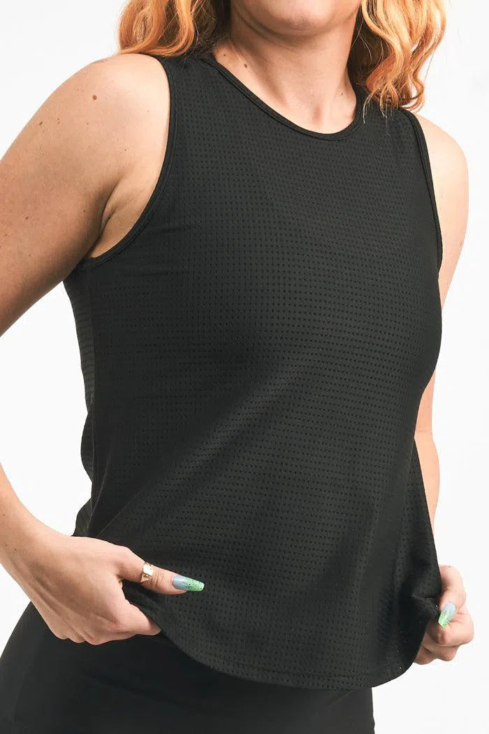 Bball Mesh Muscle Back Tank - Black-Activewear-Exoticathletica