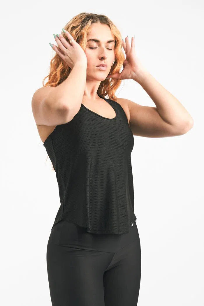 Bball Mesh Racer Back Tank Top - Black-Activewear-Exoticathletica