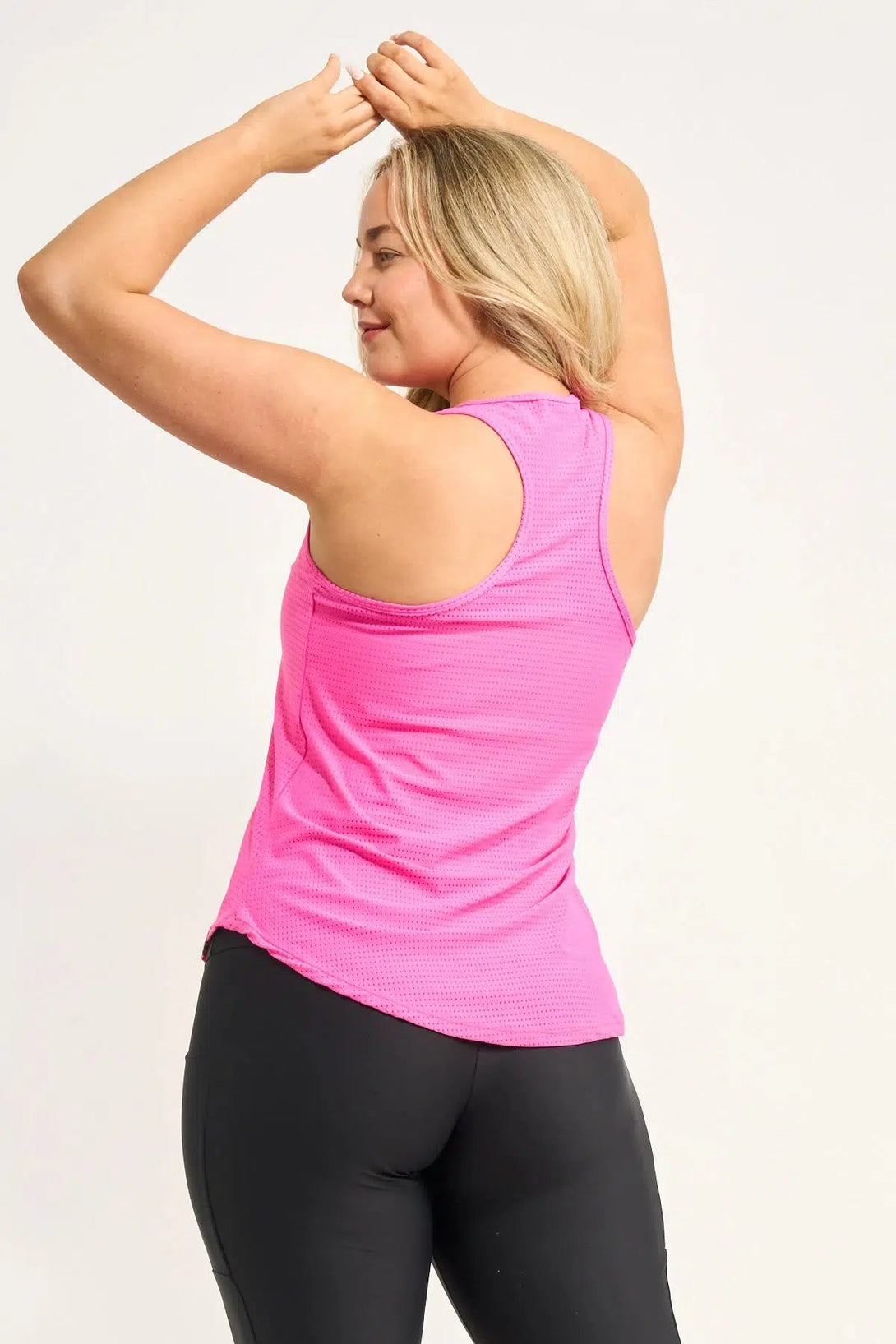 Bball Mesh Racer Back Tank Top - Candy Pink-Activewear-Exoticathletica