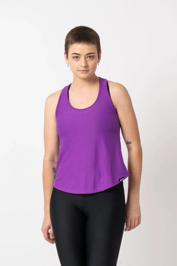 Bball Mesh Racer Back Tank Top - Purple-Activewear-Exoticathletica