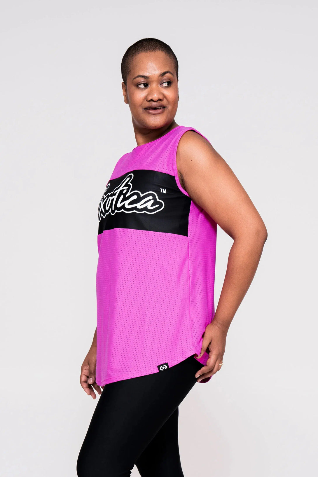 Bball Mesh Sleeveless Exotica Boyfriend Tee - Pink-Activewear-Exoticathletica