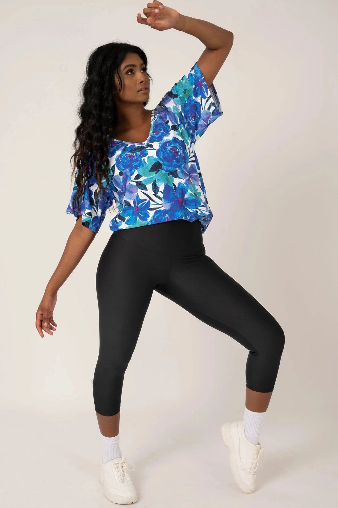 Bball Mesh V Neck Boyfriend Tee - Late Bloomer Blue-Activewear-Exoticathletica