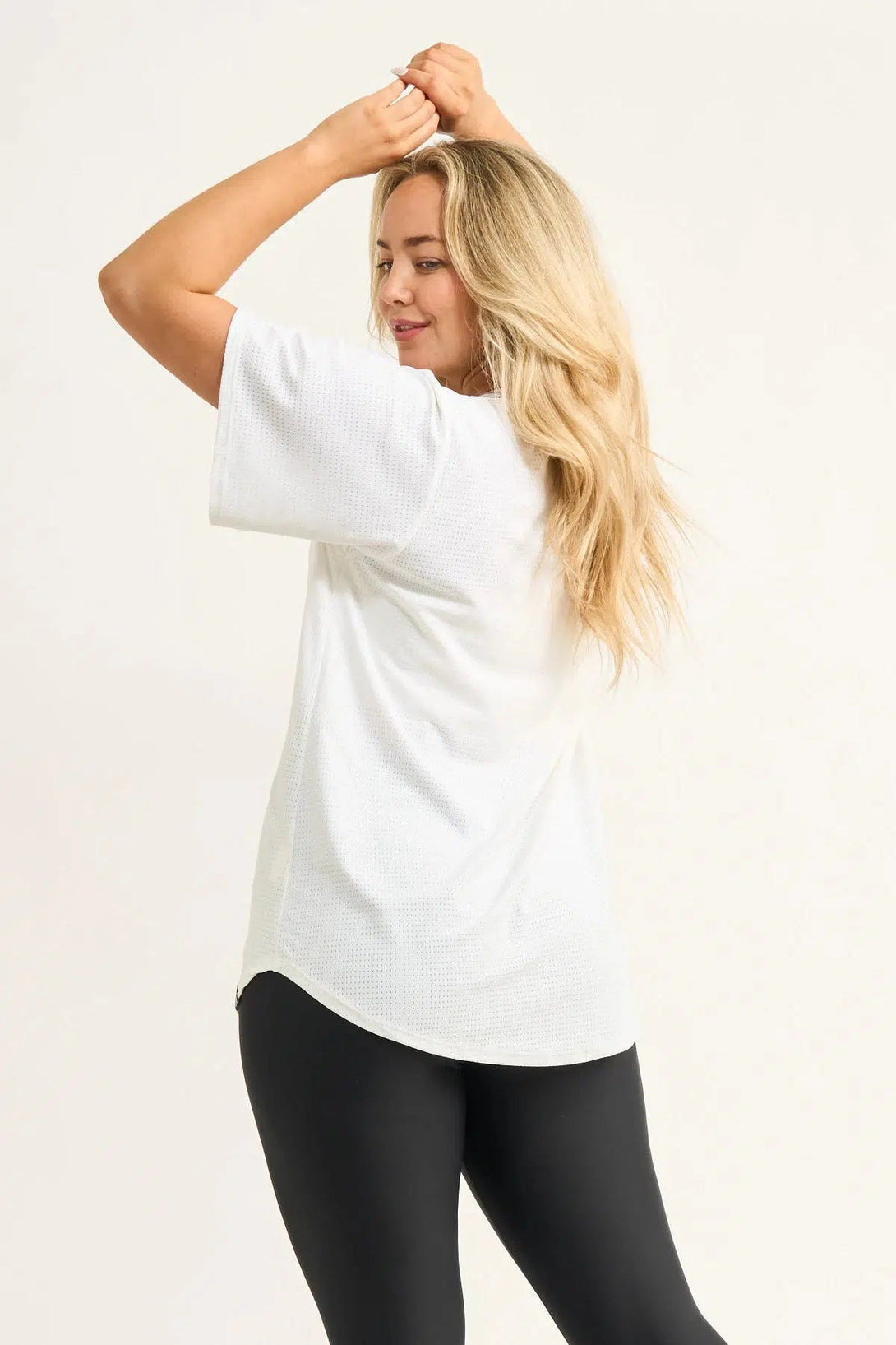 Bball Mesh V Neck Boyfriend Tee - White-Activewear-Exoticathletica