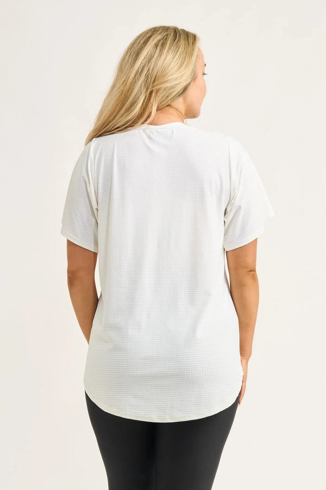 Bball Mesh V Neck Boyfriend Tee - White-Activewear-Exoticathletica