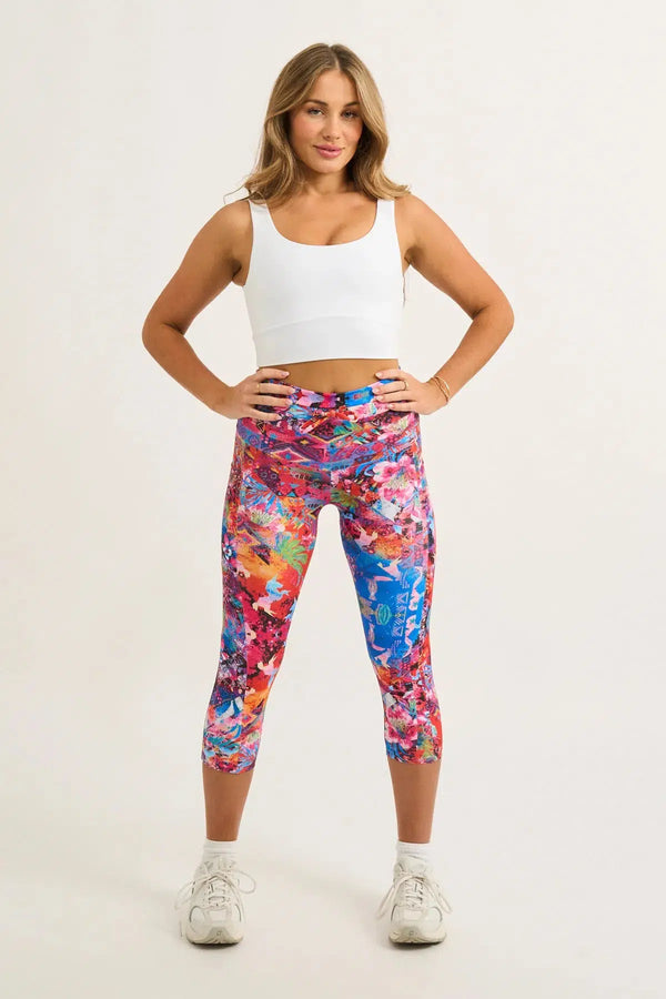 Believe The Hype Performance - Panel Pocket Drawstring Capri Leggings-Activewear-Exoticathletica