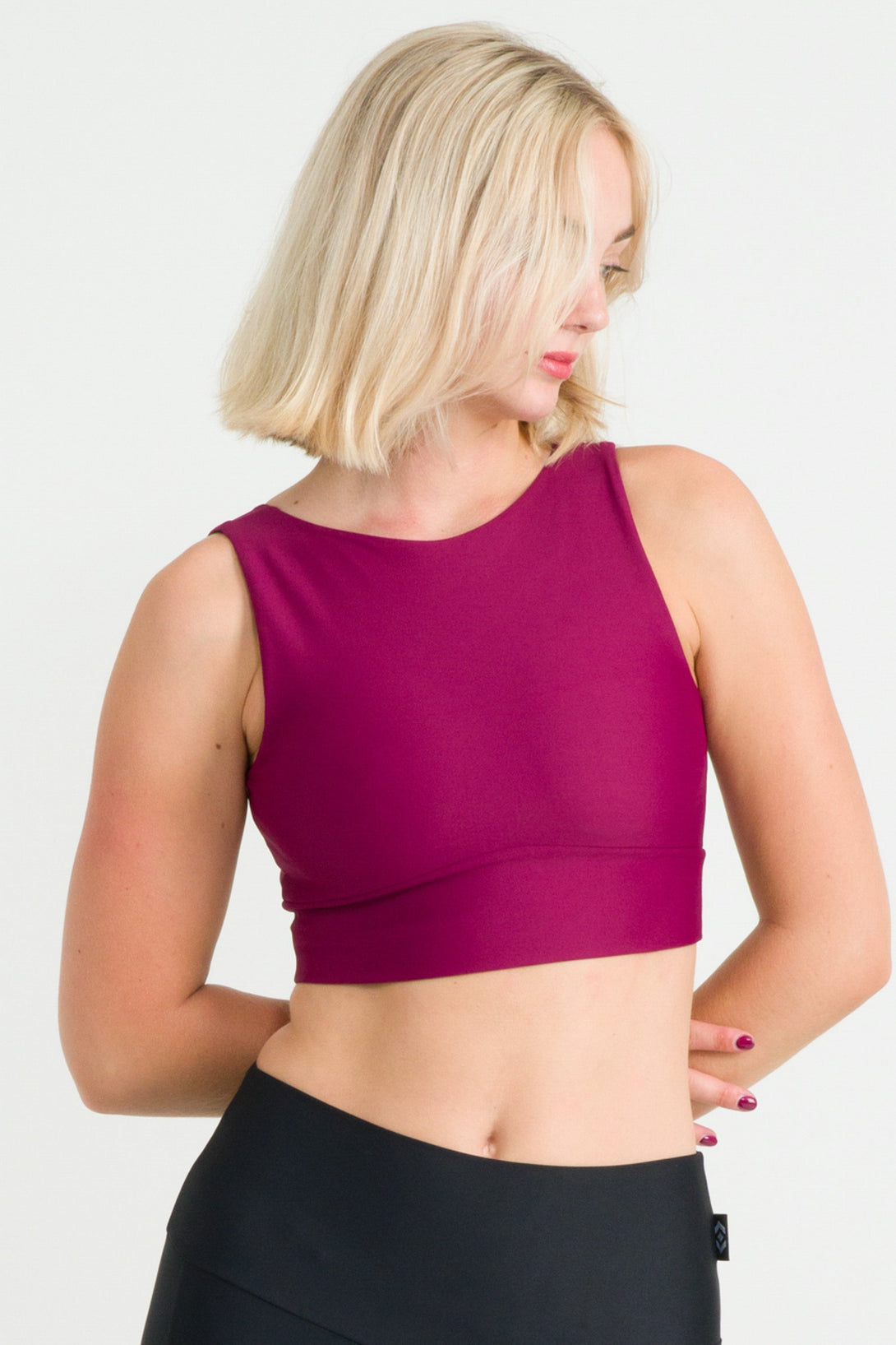 Berry Performance - Reversible Comfort Crop Top-Activewear-Exoticathletica