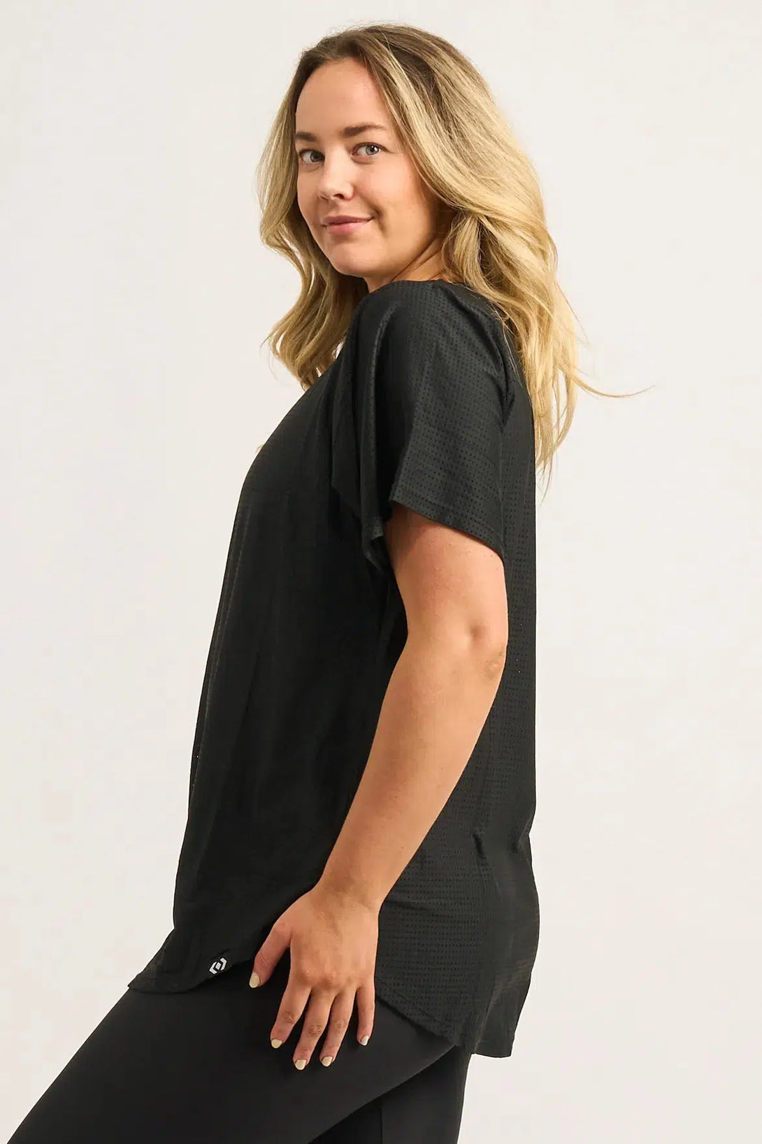 Black Bball Mesh - Plain Boyfriend Tee-Activewear-Exoticathletica