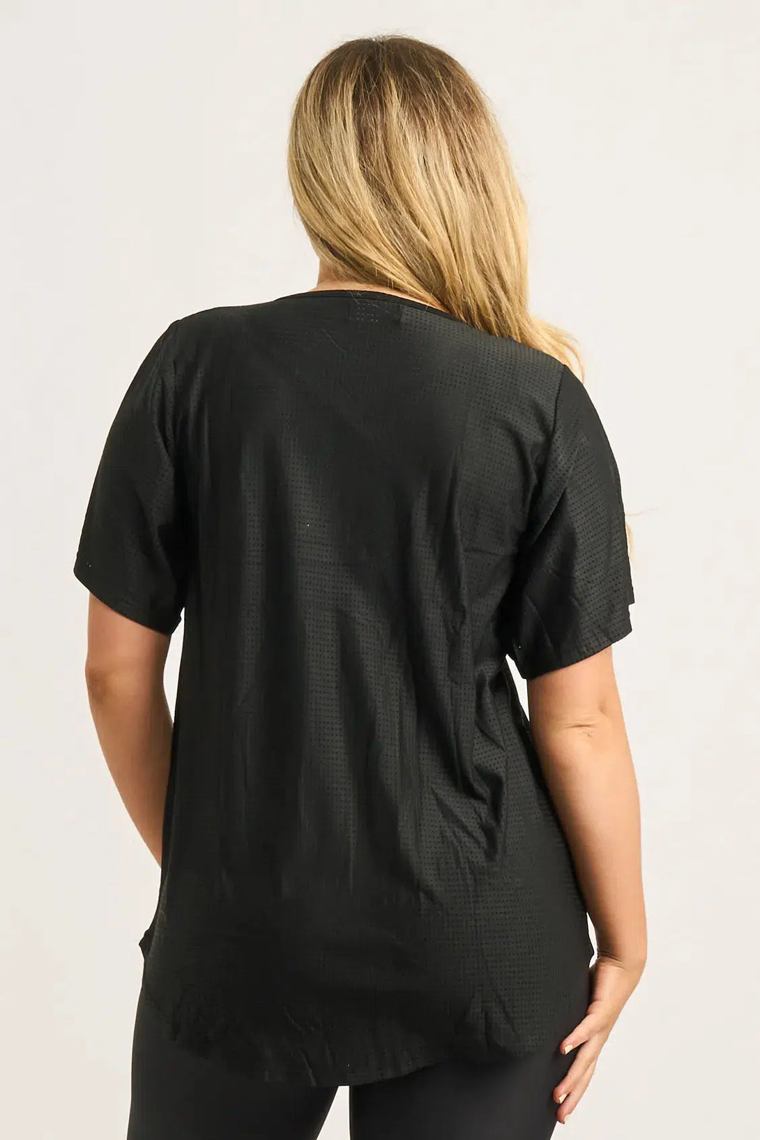 Black Bball Mesh - Plain Boyfriend Tee-Activewear-Exoticathletica