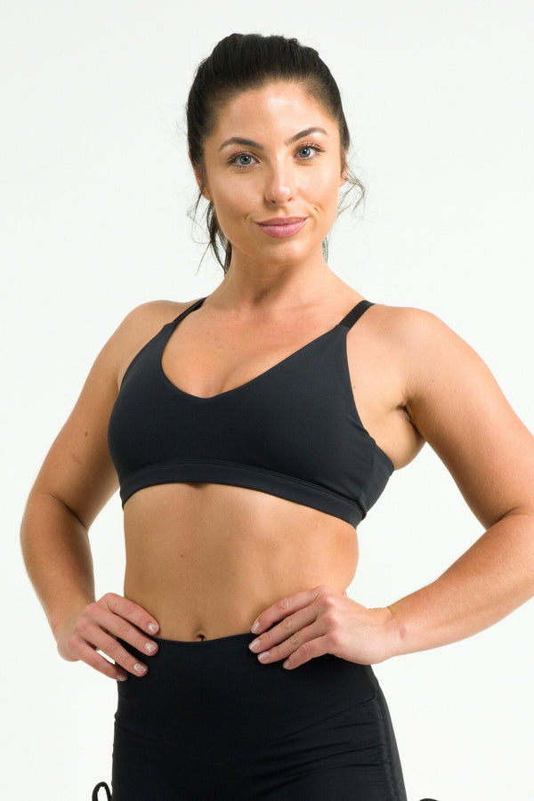 Black Body Contouring - Bralette Crop-Activewear-Exoticathletica