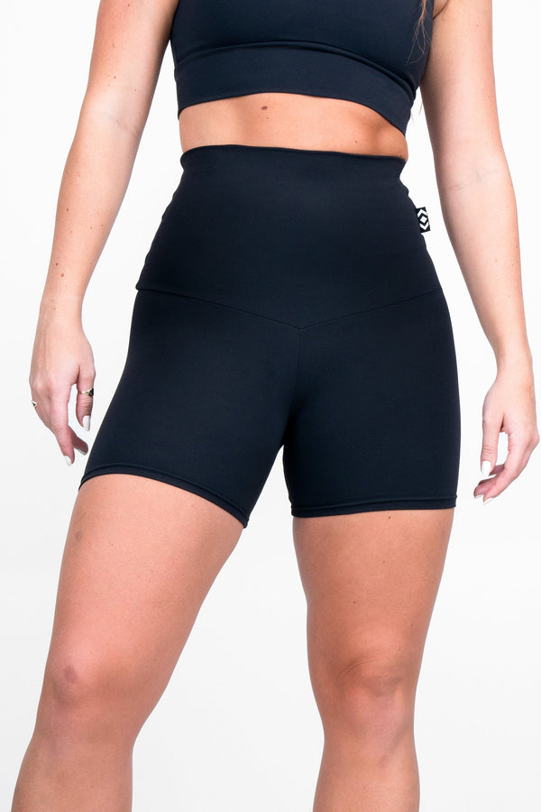 Black Body Contouring - Extra High Waisted Booty Shorts-Activewear-Exoticathletica