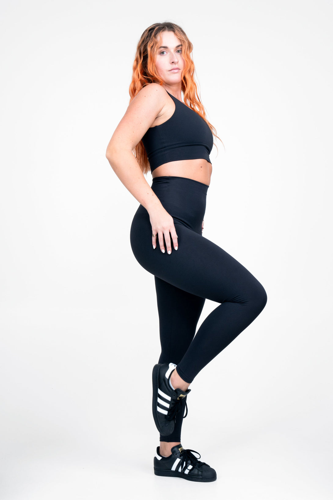 Black Body Contouring - Extra High Waisted Leggings-Activewear-Exoticathletica