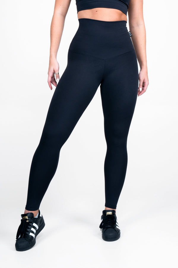 Black Body Contouring - Extra High Waisted Leggings-Activewear-Exoticathletica