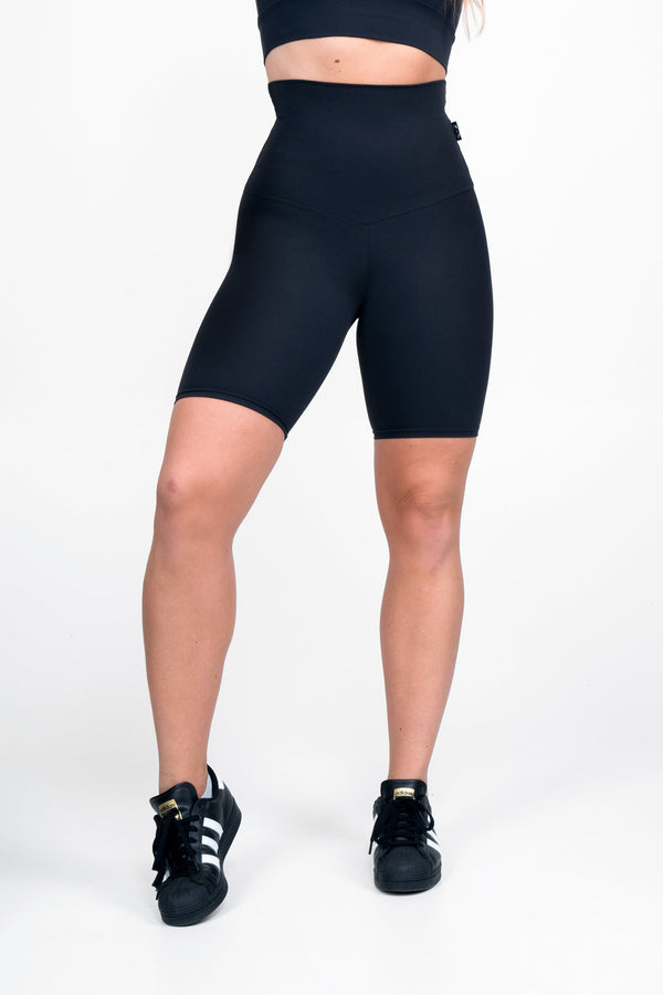 Black Body Contouring - Extra High Waisted Long Shorts-Activewear-Exoticathletica