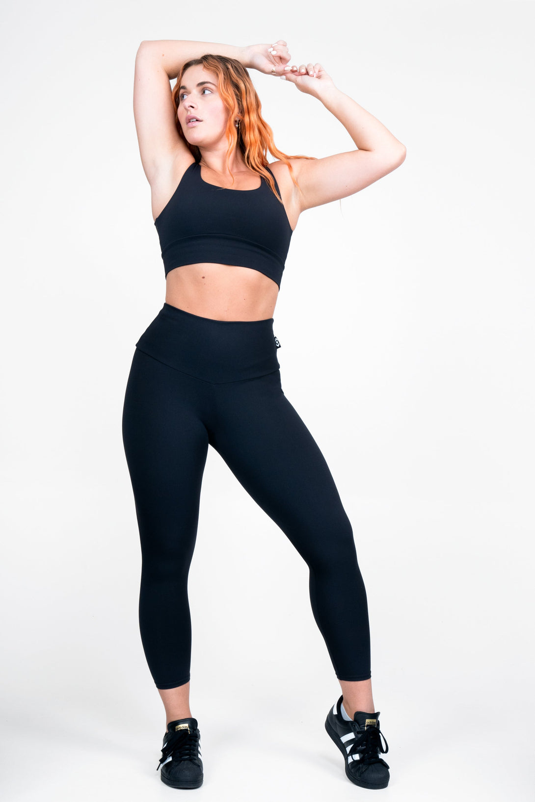 Black Body Contouring - High Waisted 7/8 Leggings-Activewear-Exoticathletica