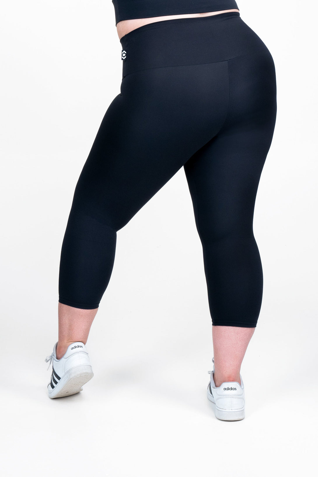 Black Body Contouring - High Waisted Capri Leggings-Activewear-Exoticathletica